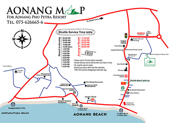 Map Aonang Phu Petra Resort Krabi